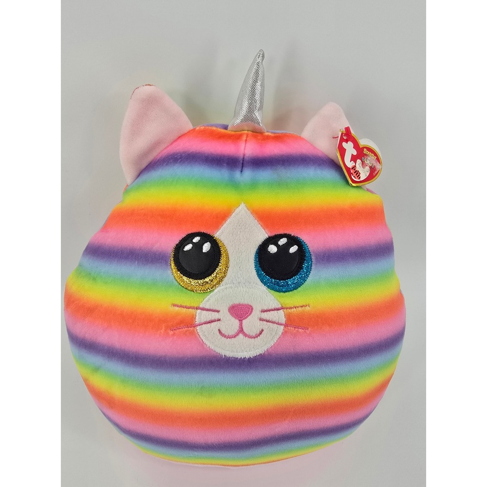 Ty Squish-a-Boos Heather Cat Unicorn Rainbow Plush 11 Inch Stuffed Animal 2021